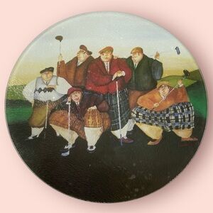 3/$10 Cypress Home 8" Trivet Cutting Board Golfers Glass